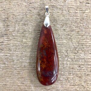 Red Plume Agate Necklace Pendant